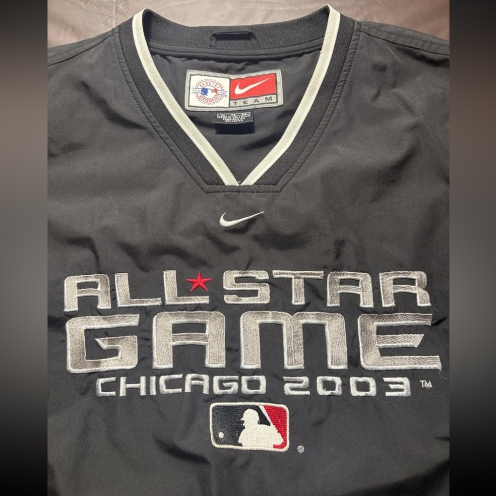 Nike Black All-Star Game Chicago 2003 Jersey with White Trim and Red Star